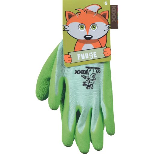 FUDGE kesztyű nylon, latex tenyér zöld 5