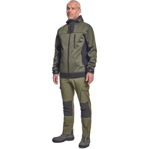 HUYER SOFTSHELL kabát olajzöld 3XL