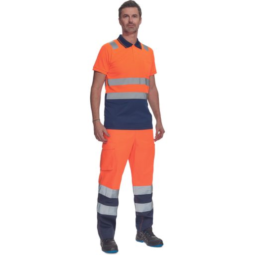 CADIZ HV galléros póló narancs/navy M