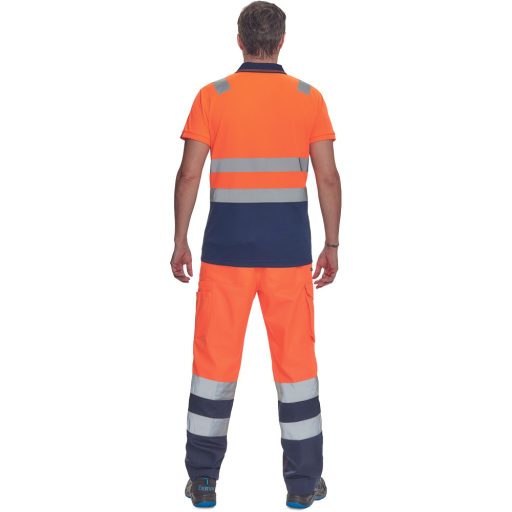 CADIZ HV galléros póló narancs/navy M