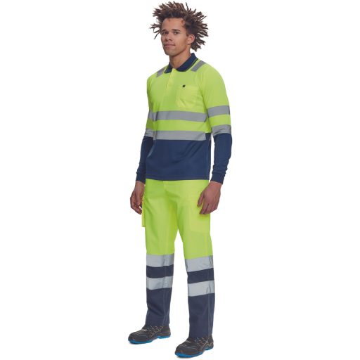 LEON HV póló hosszú ujjú sárga/navy 3XL