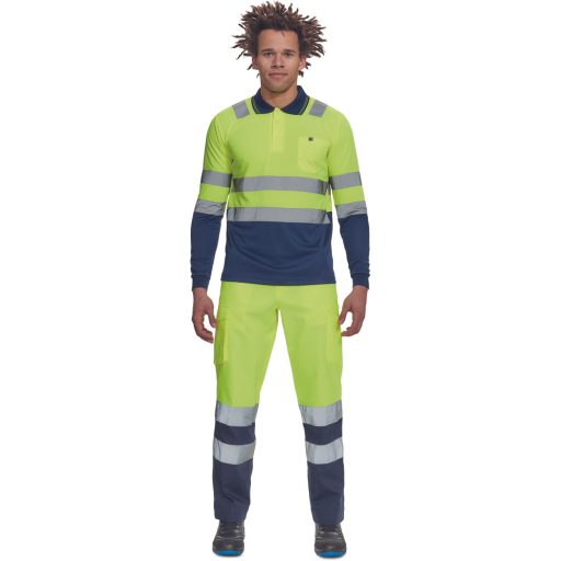 LEON HV póló hosszú ujjú sárga/navy 3XL