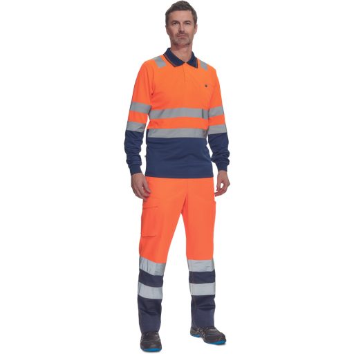 LEON HV póló hosszú ujjú narancs/navy5XL