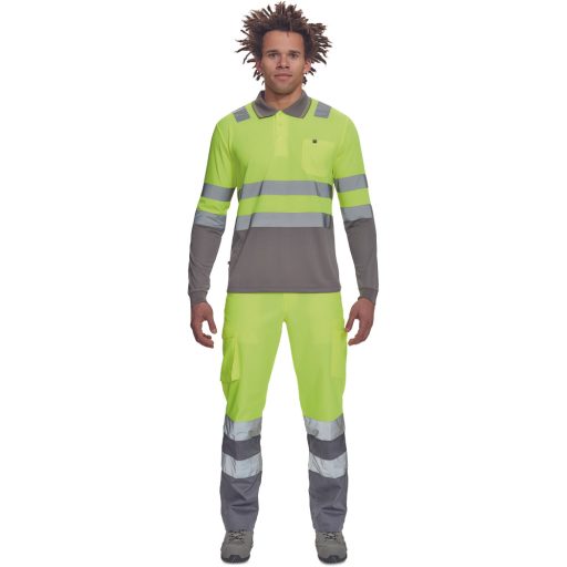 LEON HV póló hosszú ujjú sárga/szürke5XL
