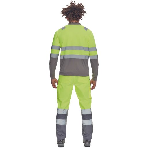 LEON HV póló hosszú ujjú sárga/szürke5XL